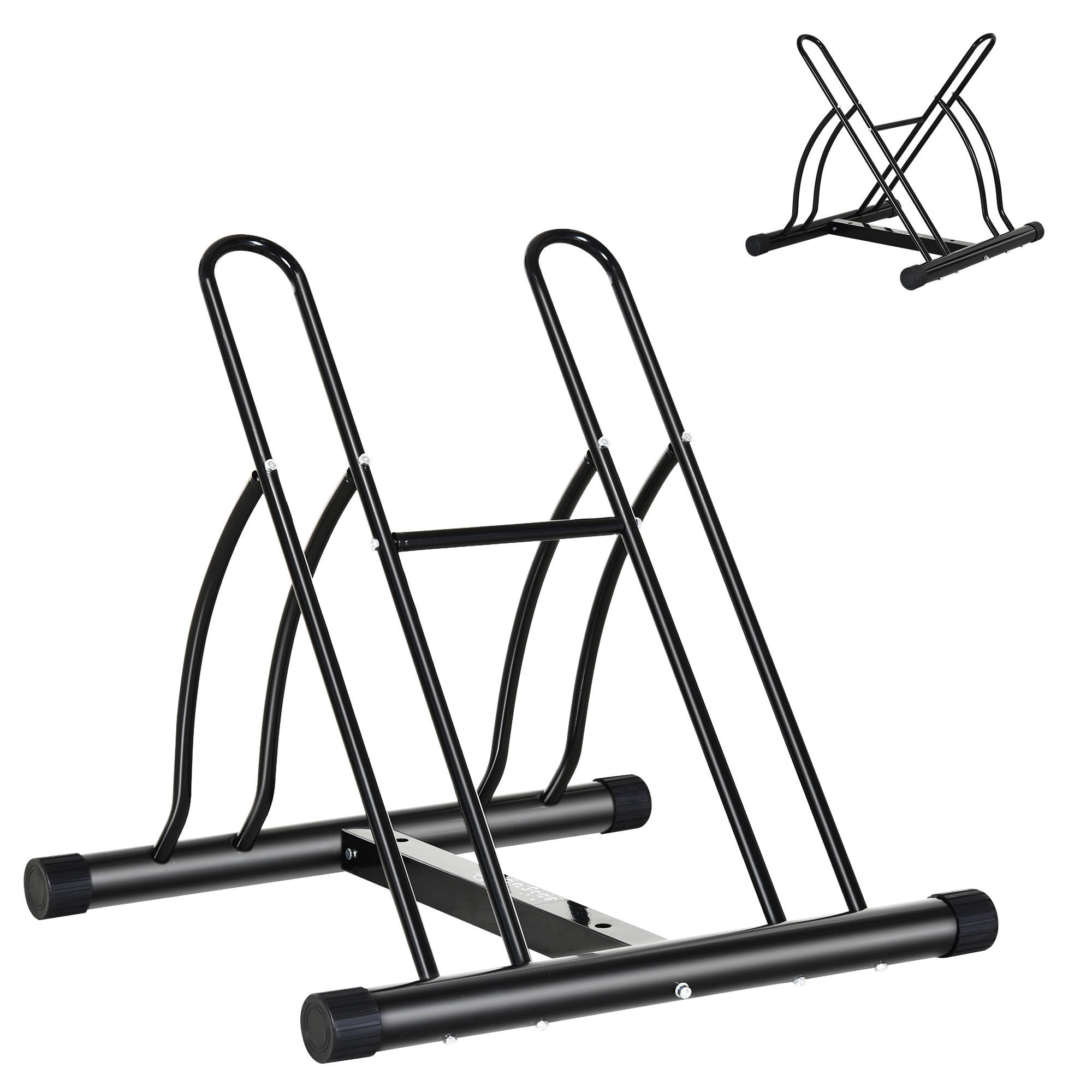 FAHRRADSTÄNDER, Metall, Schwarz, L60 × B54 × H57 cm - Schwarz, Metall (54/57/60cm) - HOMCOM