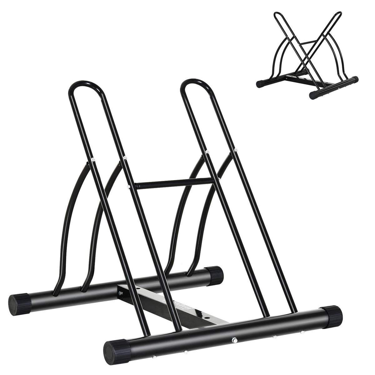 FAHRRADSTÄNDER, Metall, Schwarz, L60 × B54 × H57 cm - Schwarz, Metall (54/57/60cm) - HOMCOM