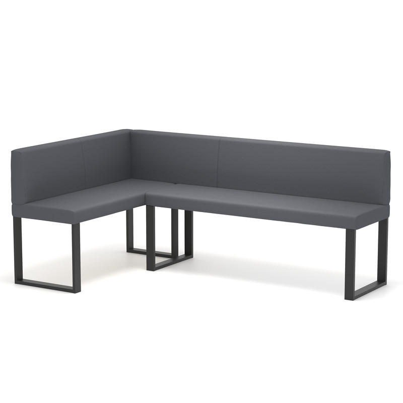 ECKBANK links SANA U Kunstleder glatt, 142/196 cm Grau - Grau, Kunststoff/Textil (142/196cm) - Idohome