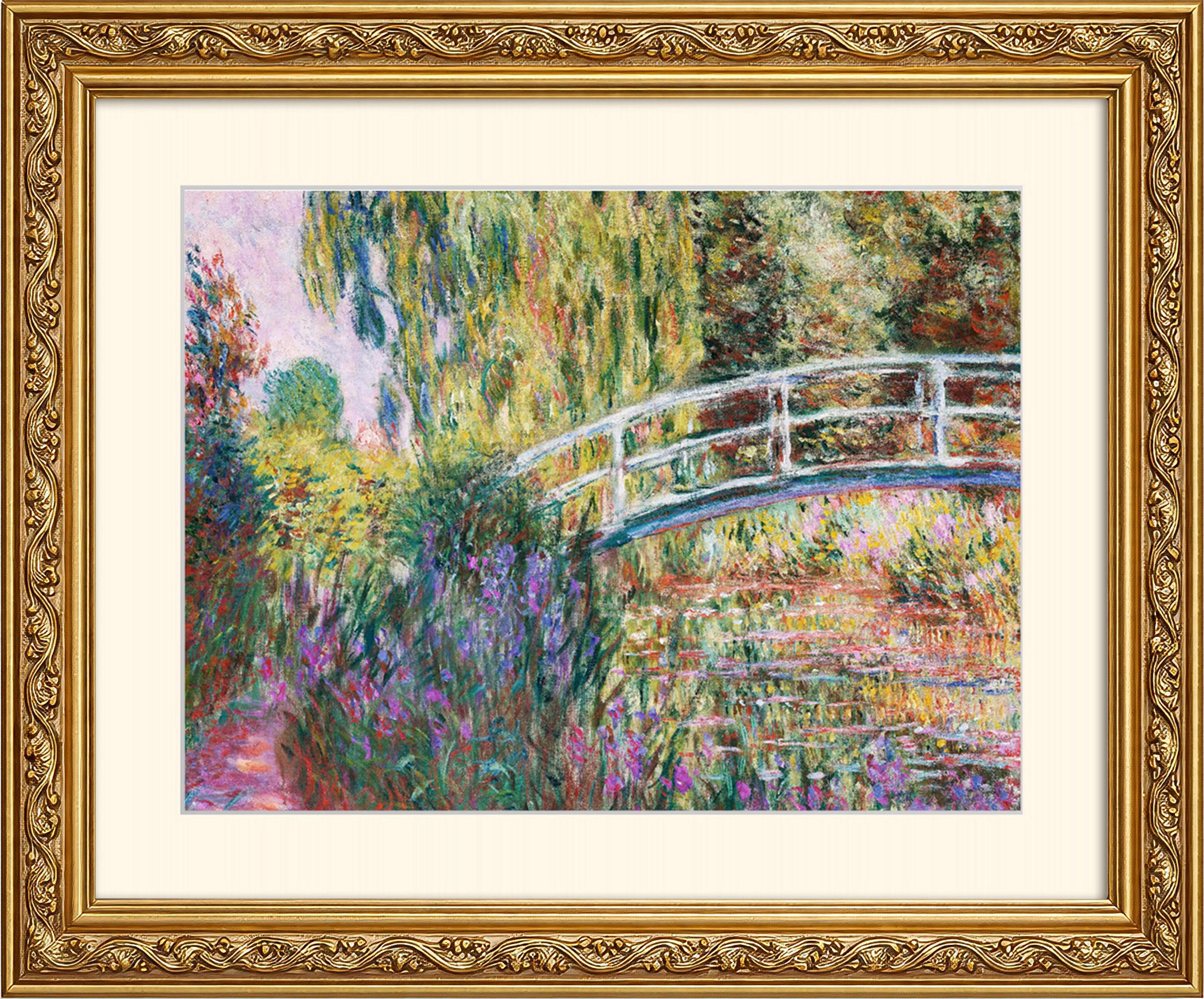 BILD gerahmt 63x53 cm Claude Monet "The Japanese Bridge Pond with Water" - Gelb, Holz (63/53cm) - artissimo