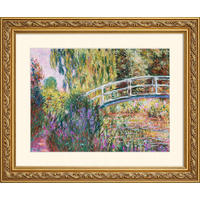 BILD gerahmt 63x53 cm Claude Monet "The Japanese Bridge Pond with Water" - Gelb, Holz (63/53cm) - artissimo