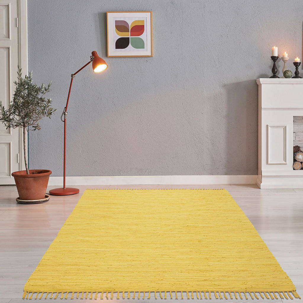 Thumbnail - Rug and Roll Fleckerlteppich, Gelb, Textil, Uni, Freiform, 70x250 cm, für Fußbodenheizung geeignet, Teppiche & Böden, Te...