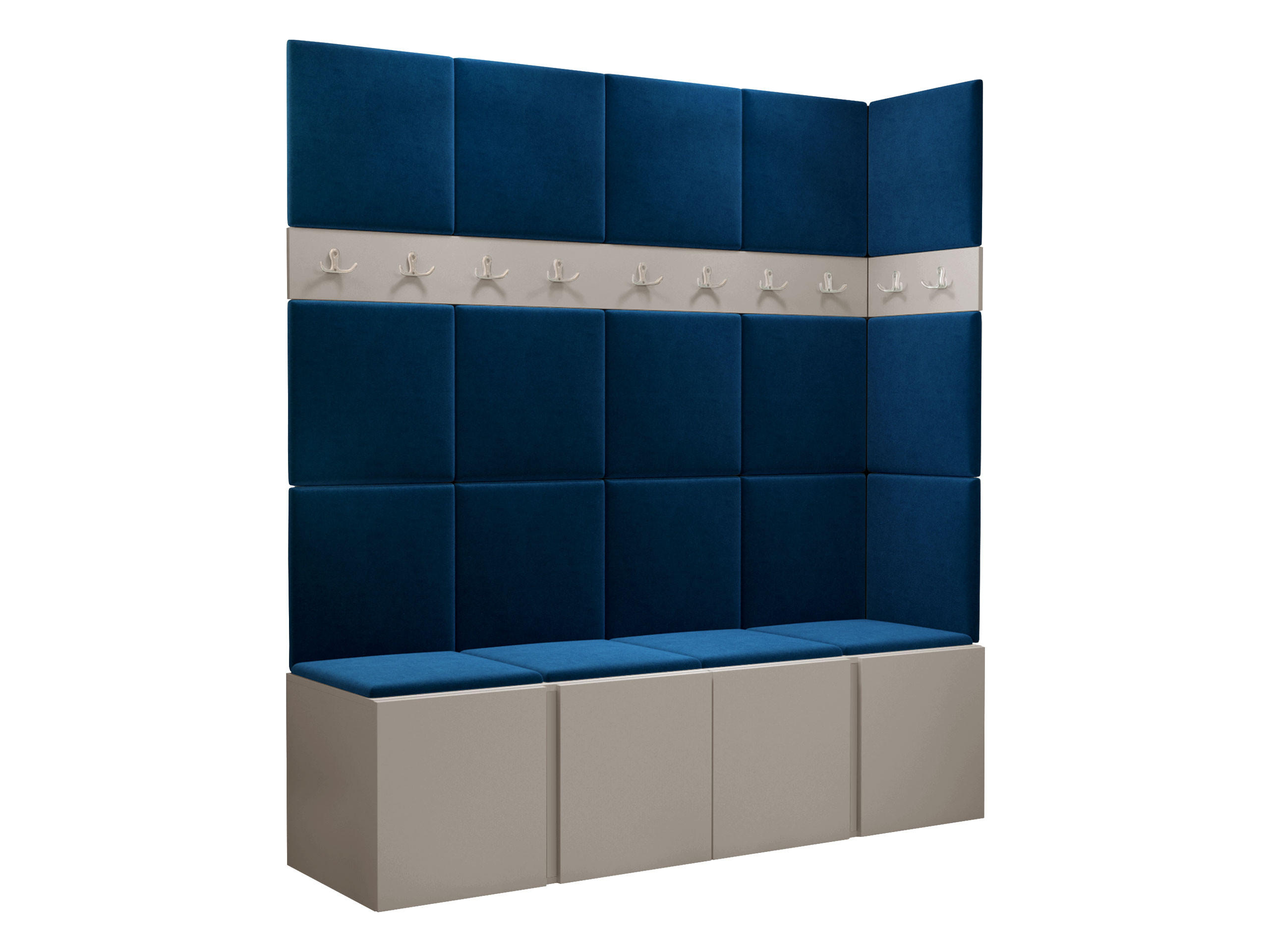 GARDEROBEN-SET Orion II - Kaschmir/Blau, Holzwerkstoff/Kunststoff (168/186/46cm) - MIRJAN24