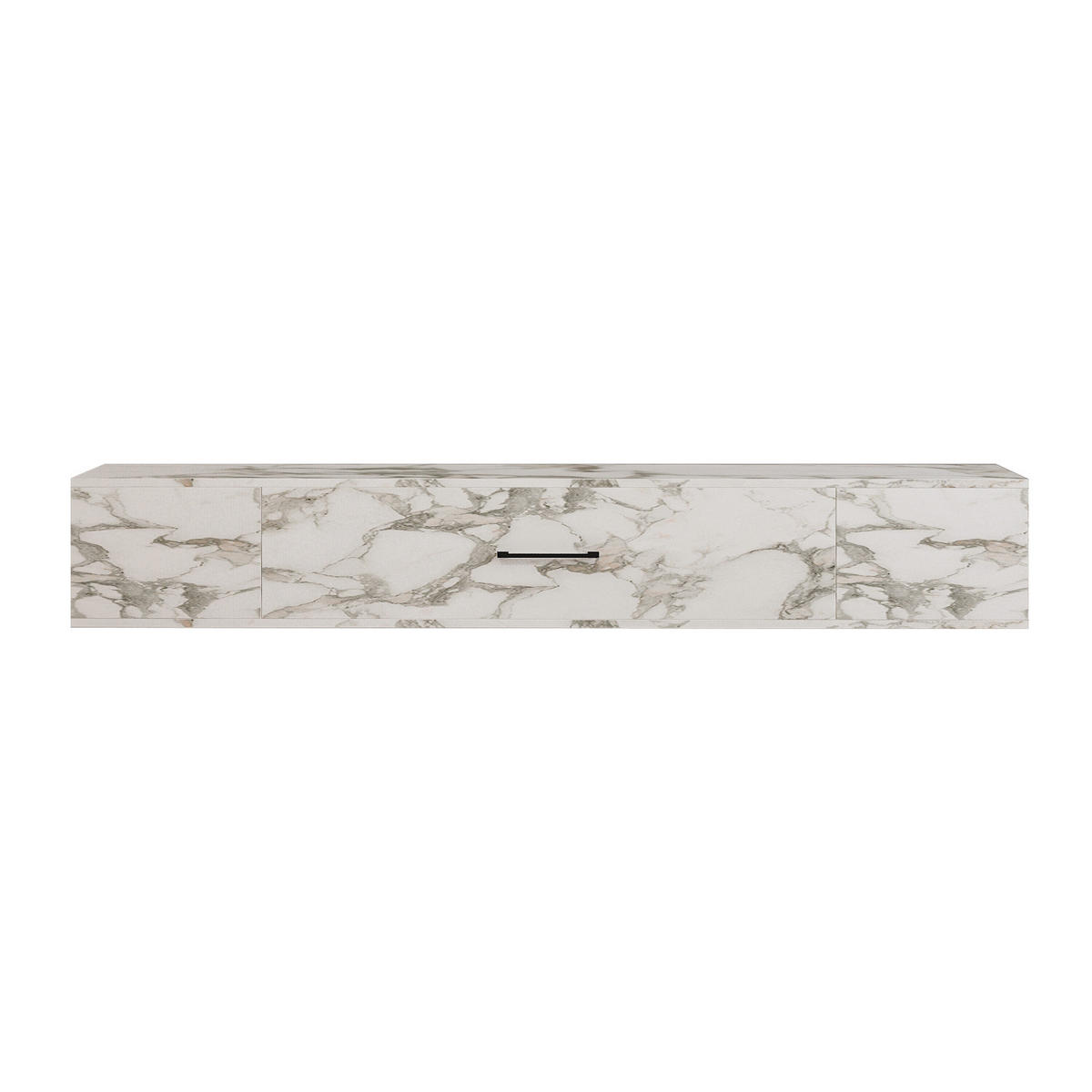 TV-LOWBOARD Acworth Weiß Marmor Optik 9604 - Weiß/Grau, Holzwerkstoff (160/30/29.6cm) - moebel17