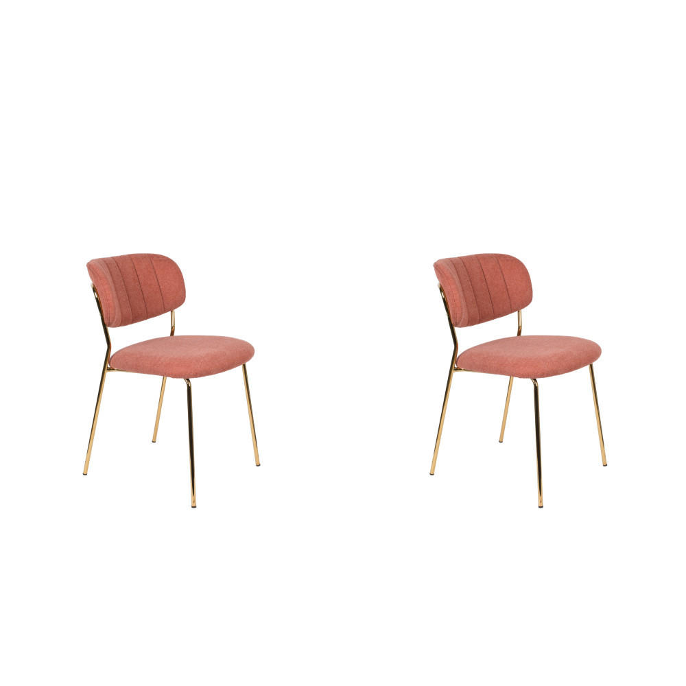ESSZIMMERSTUHL Jolien - Rosa - 56/48/77 cm - 2er-Set - Pink, Textil (48/77/56cm)