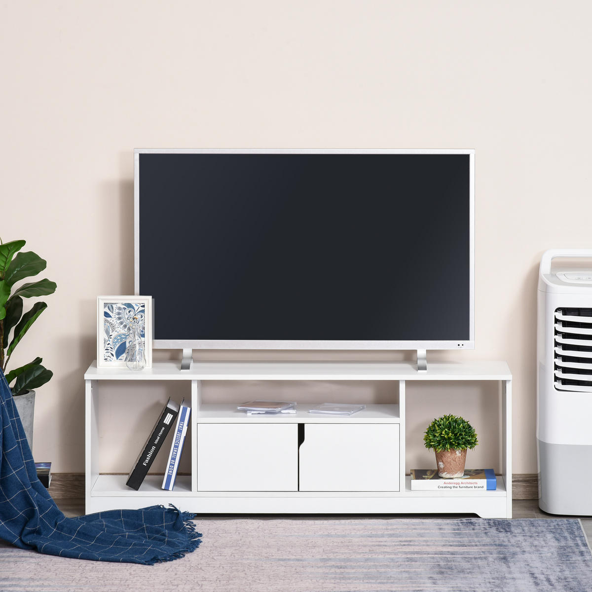 TV-MÖBEL Weiß 1 Stück - Weiß, Holzwerkstoff (120/41/30cm) - GiPP
