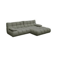 ECKSOFA VIVIEN Grün Cord - Schwarz/Olivgrün, Kunststoff/Textil (290/178cm) - KAWOLA