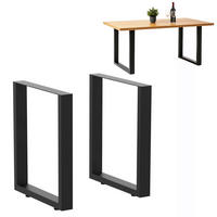 TISCHBEINE Metall Schwarz Set 72 x 62 cm Tischgestell Höhenverstellbar Tischkufen Esstisch Beine - Schwarz, Metall (8/72/62cm) - DanDiBo