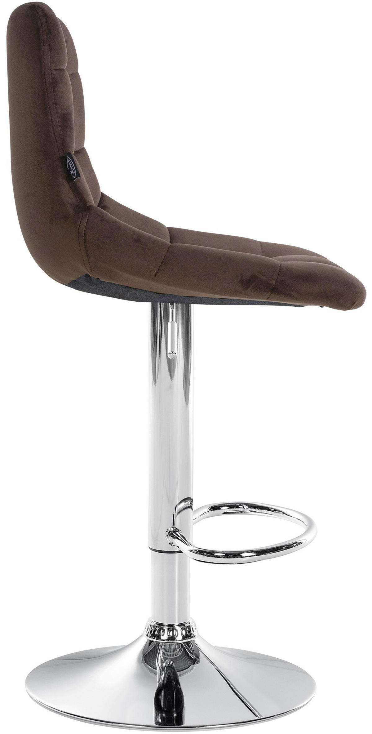 BARHOCKER 2er Set James Samt chrom braun - Chromfarben/Braun, Textil/Metall (43/108.5/46.5cm) - TPFLiving
