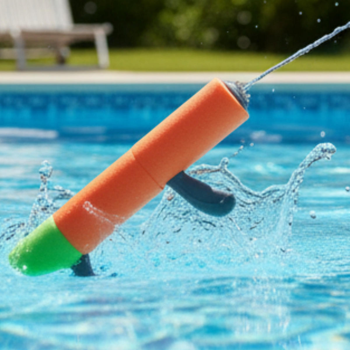 WASSERPISTOLE 4er Set 44 cm Bunt, Wasserblaster, Wasserspielzeug, Poolspielzeug, Strandspielzeug, Gartenspielzeug, Outdoor Spielzeug, Sommer Spielzeug - Schwarz/Orange, Kunststoff (50/30/10cm) - Sena