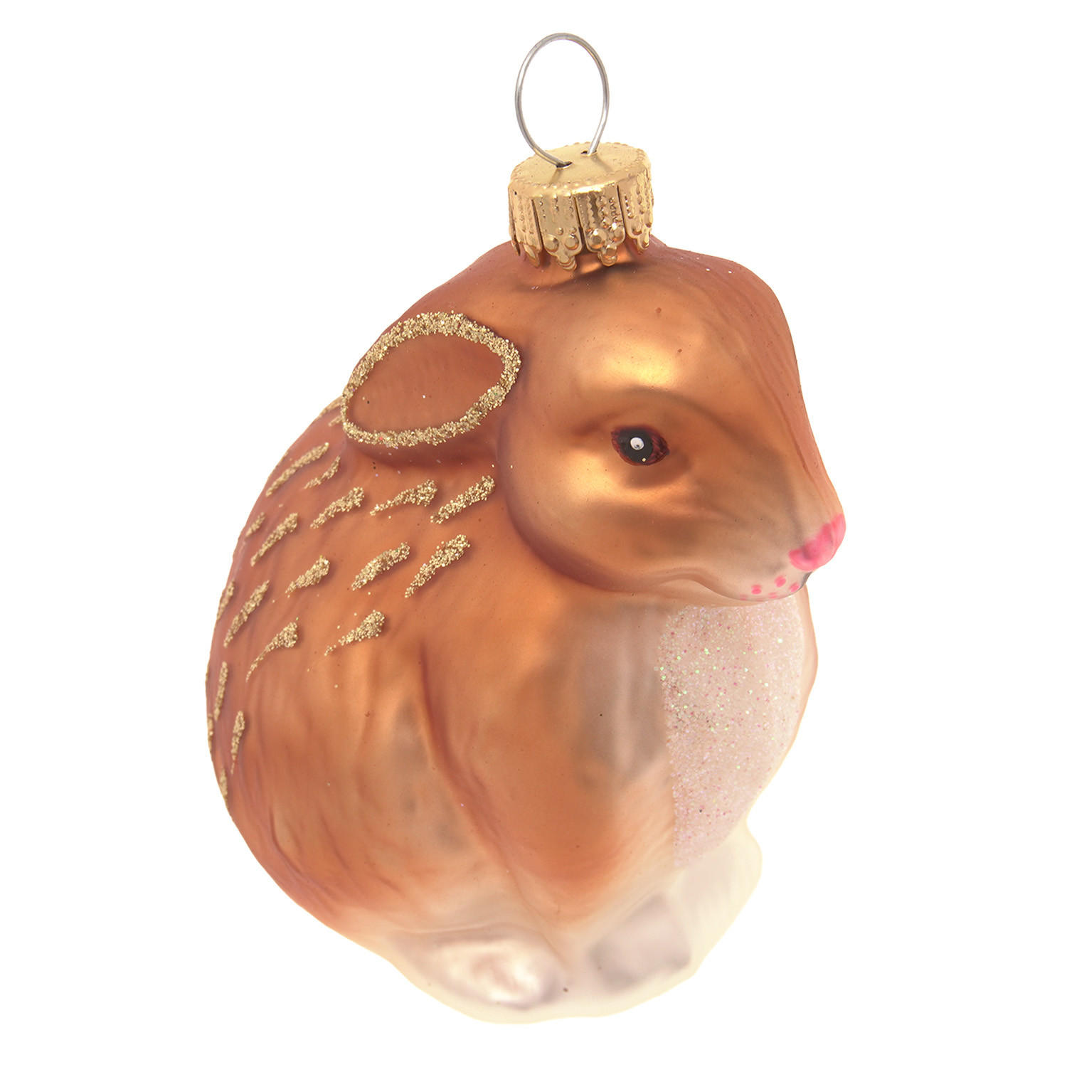 CHRISTBAUMSCHMUCK Hase Braun 10cm (Glas / 1 Stk.) - Braun, Glas (6/10/6cm) - Krebs Glas Lauscha