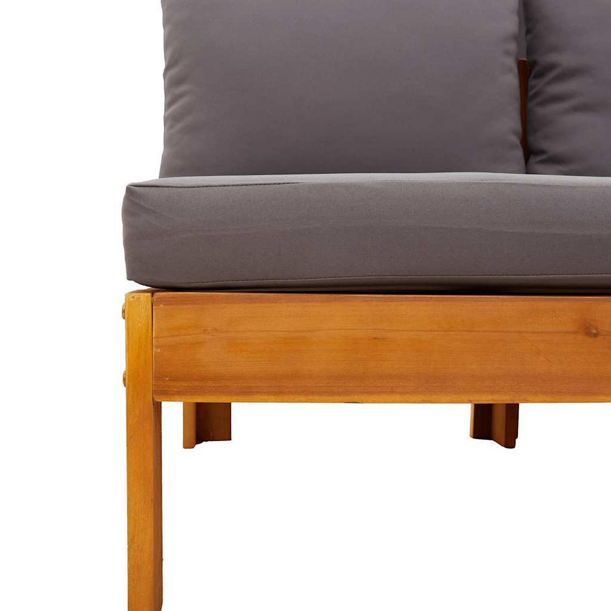 GARTENSOFA Ohne Armlehnen Mit Kissen 2-Sitzer Massivholz Akazie - Dunkelgrau, Holz (68/64/106cm) - vidaXL