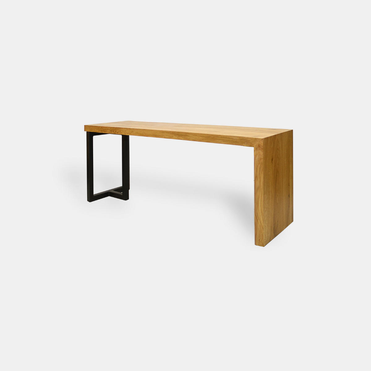 SITZBANK aus Eichenholz und Stahl fürs Wohnzimmer HUGON I - Eichefarben, Holz (110/45/35cm) - Rawood Furniture