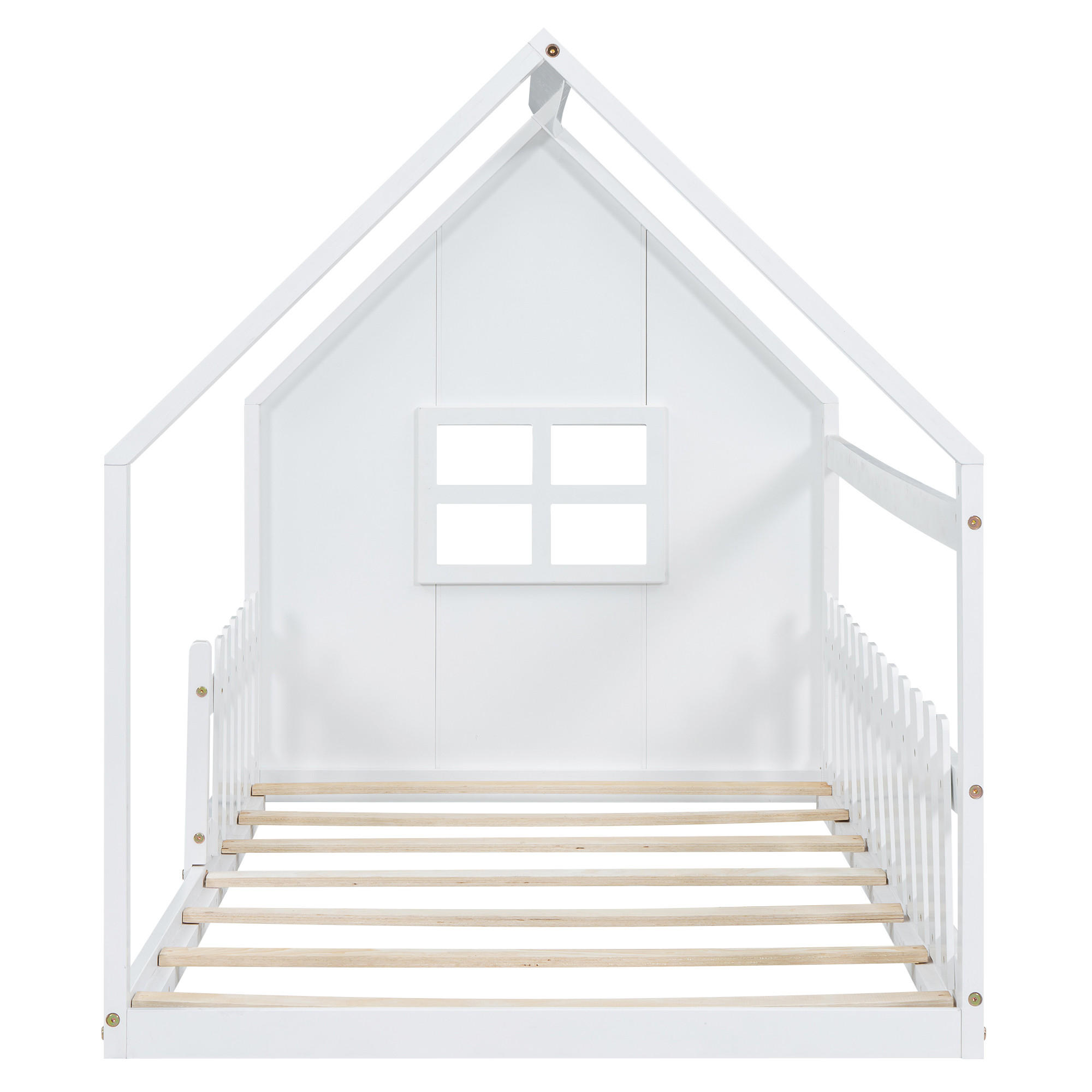 HAUSBETT 90/200 cm Weiß - Weiß, Holz - Raumix