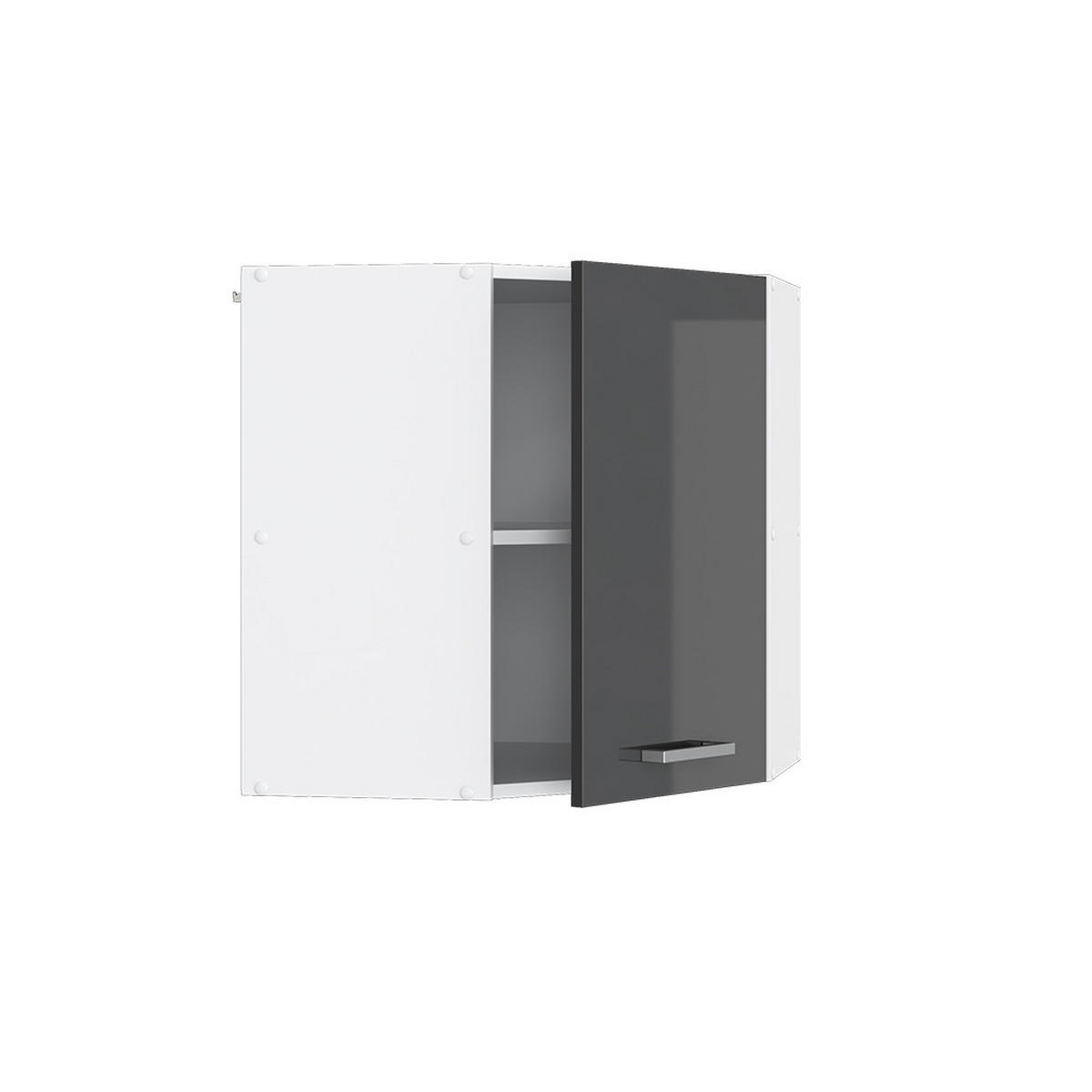 ECKHÄNGESCHRANK R-Line Anthrazit Hochglanz 57 cm - Schwarz Hochglanz/Anthrazit, Holzwerkstoff (57/60/34.1cm) - Vicco