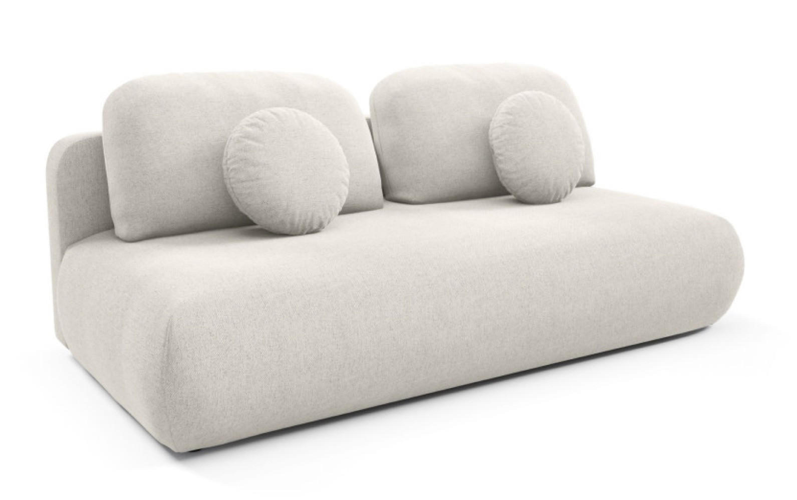 SOFA Creme OTO Ausziehbar Mit Bonnellfederung - Ecru, Textil (206/90/92cm) - Sepro Meble