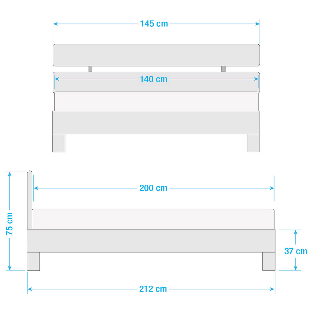 MASSIVHOLZBETT - Wildeiche massiv, geölt - Eichefarben, Holz (140/200cm) - home24