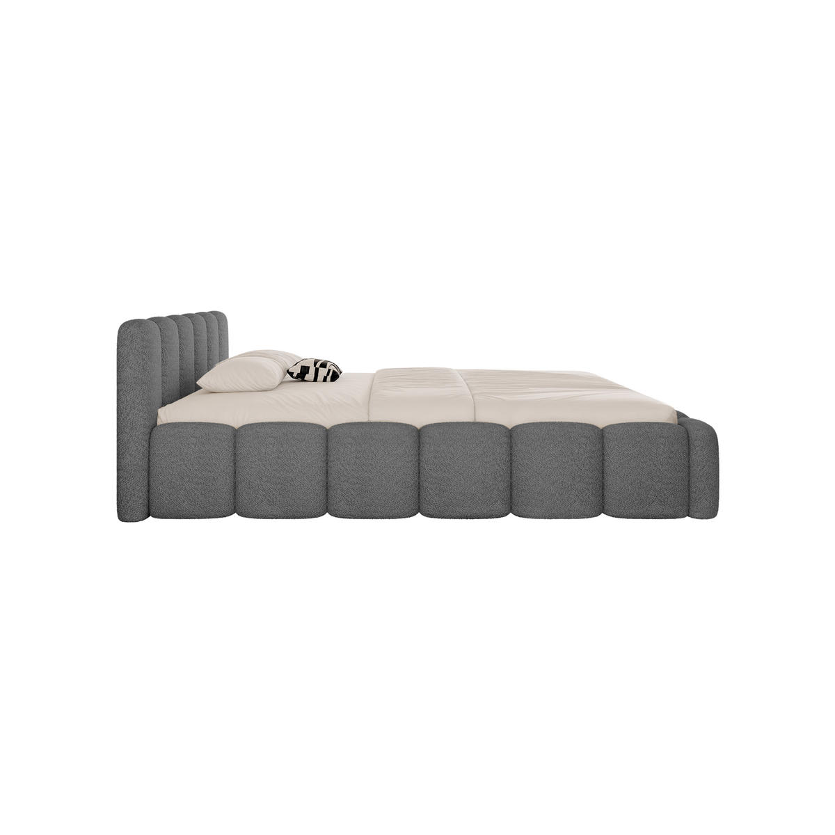POLSTERBETT MACAPA 140x200 cm, Graphit - Grau, Textil (200/140cm) - Fedve