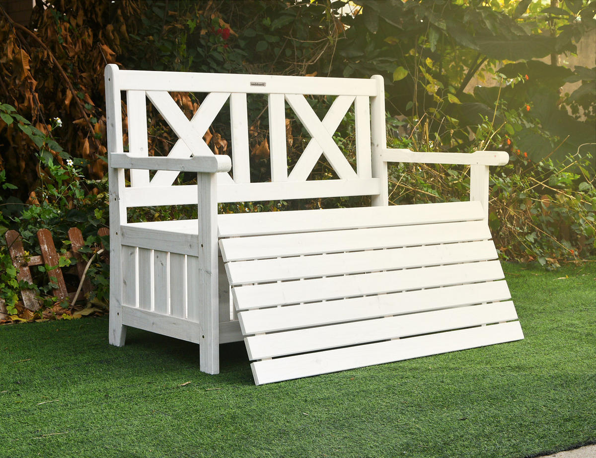 GARTENBANK Chesty2 - Weiß, Holz (115/85/58cm) - needs&wants