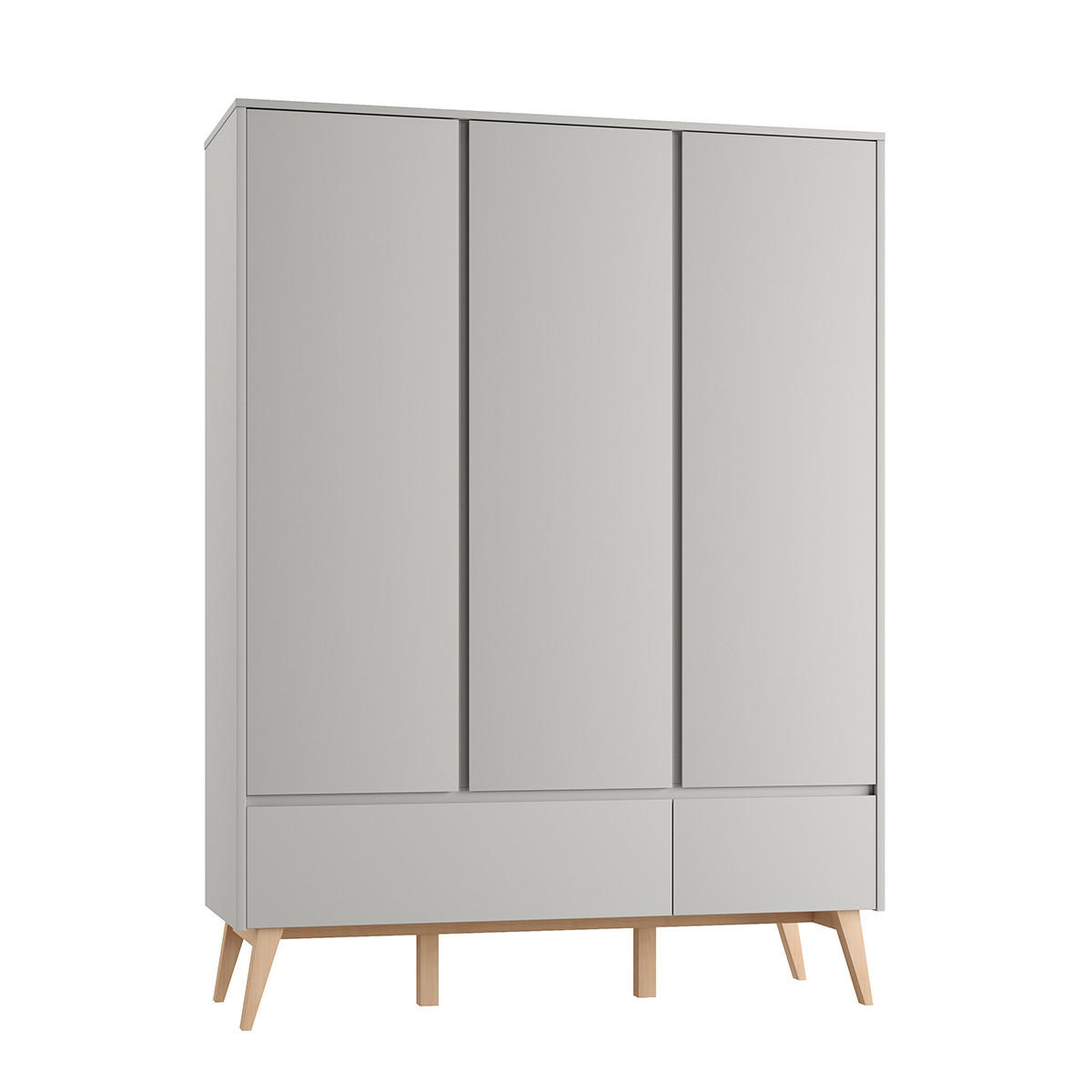 SKŘÍŇ 3DVEŘOVÁ Swing Šedá a dřevo - šedá, kompozitní dřevo (149/200/52cm) - Petits-meubles