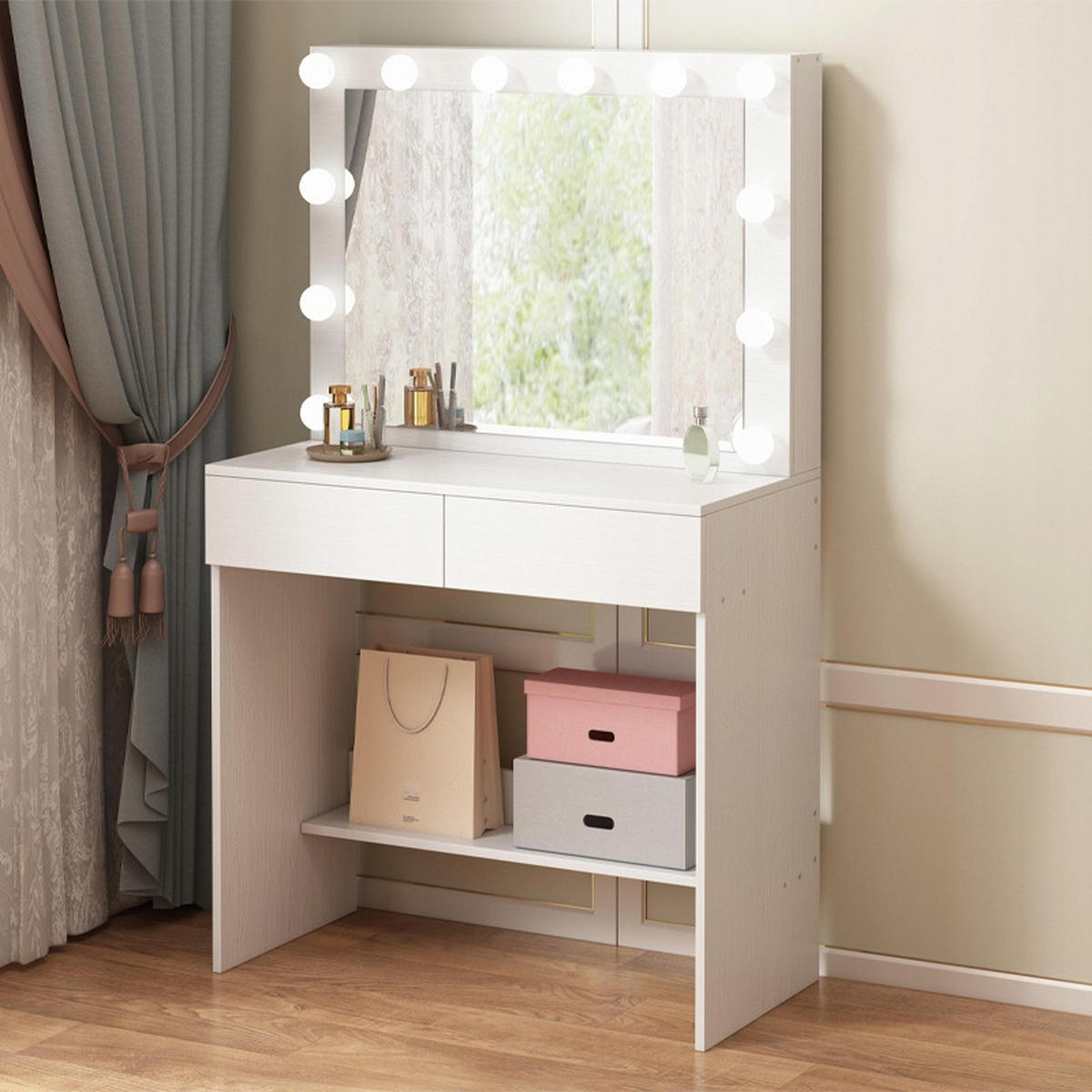 FRISIERTISCH, Weiß, 80/140/40 cm - Weiß, Holzwerkstoff (80/140/40cm)