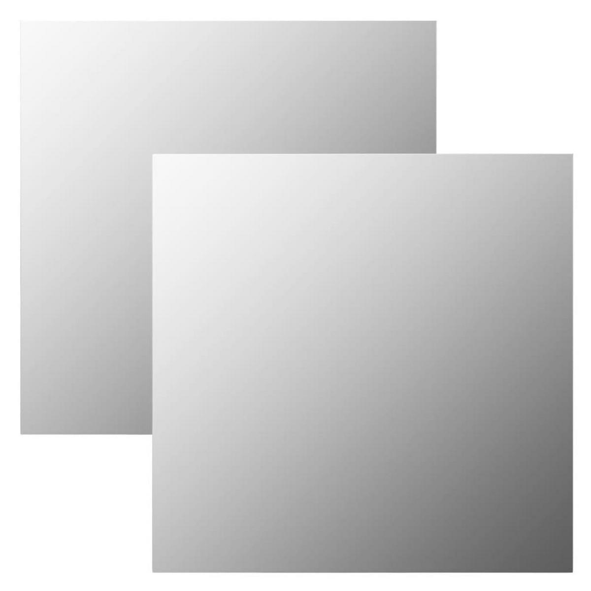 WANDSPIEGEL 2 Stk. 60x60 cm Quadratisch Glas - Silberfarben, Glas (60/60/2cm) - furnicato