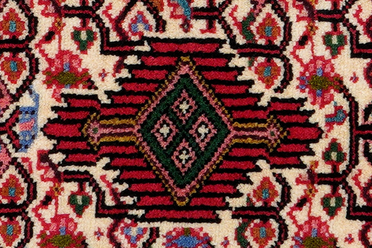 ORIENTTEPPICH handgeknüpft Assadabad Beige, Rot 97/59 cm Schurwolle - Beige/Rot, Textil (59/97cm) - Looma