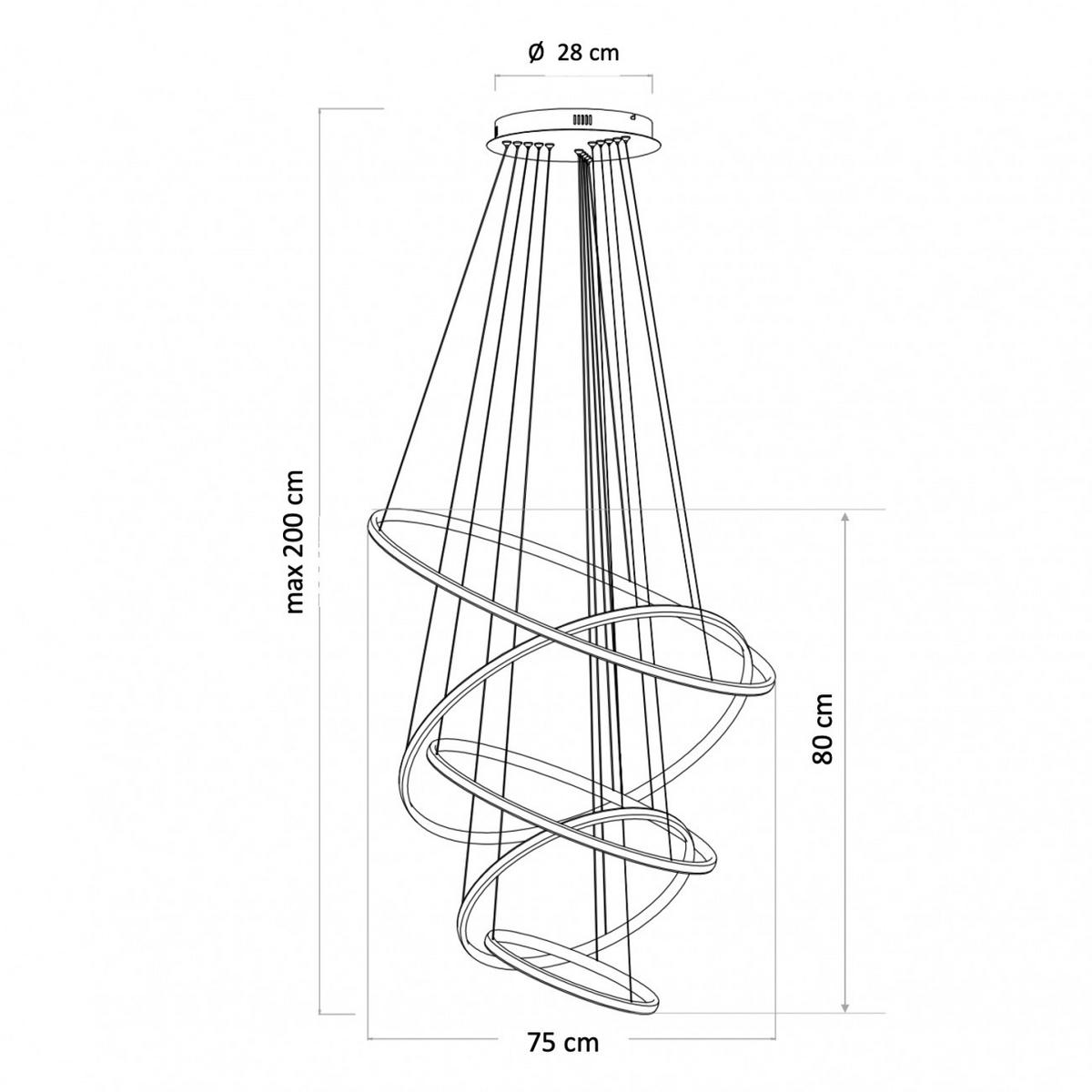 HÄNGELEUCHTE Tina, Gold / Messing, 80cm - Goldfarben, Metall (200/75/80cm) - KOSILUM