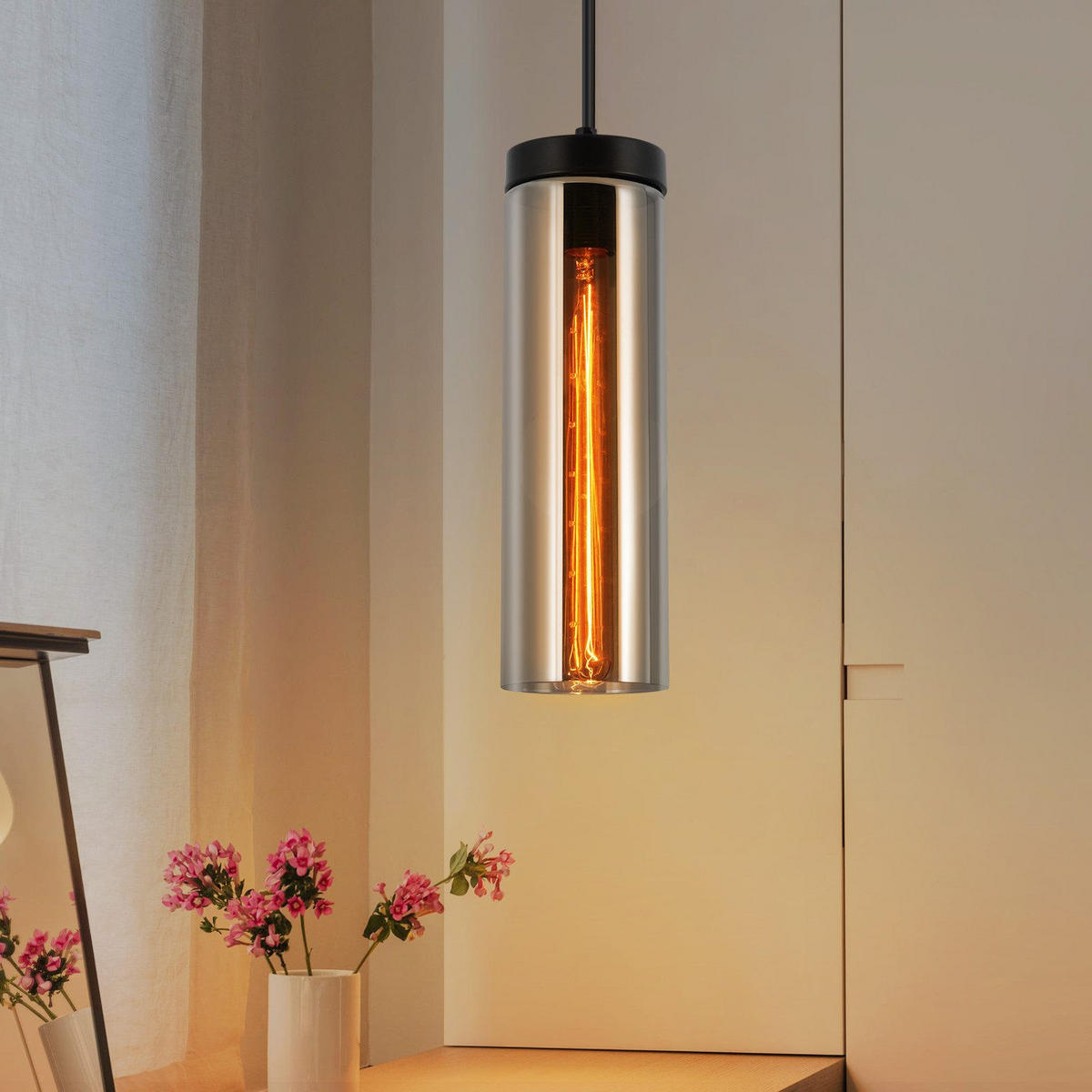 HÄNGELEUCHTE Marple 8/8/158 cm - Schwarz, Metall (8/8/158cm) - Nettlife