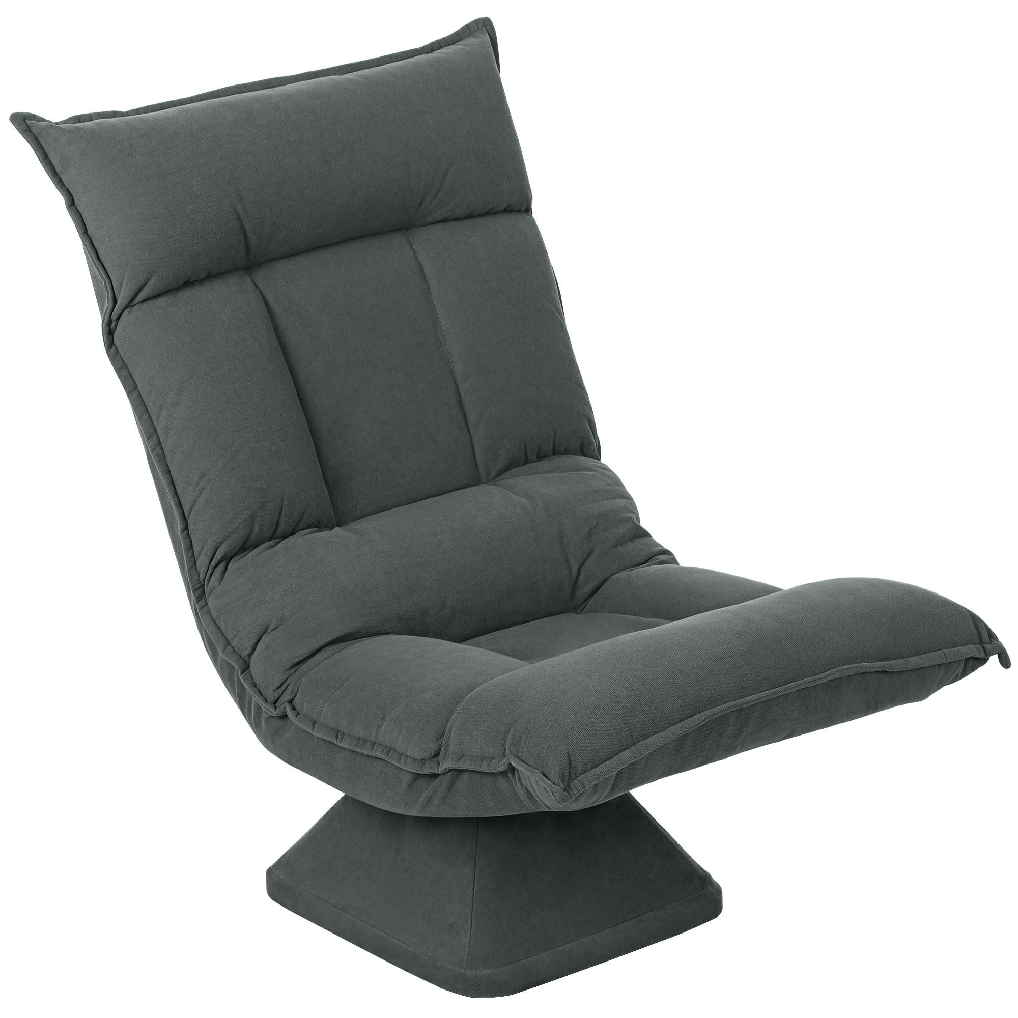 BODENSESSEL DE-06491 5-fach verstellbare Rückenlehne, drehbar Dunkelgrau - Dunkelgrau, Holz/Textil (62/95/70cm) - ComfortXL