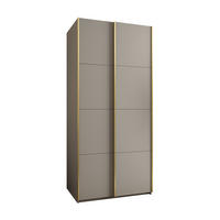 SCHWEBETÜRENSCHRANK 245,5/110/64 2-türig - Kaschmir/Goldfarben, Holz/Metall (110/245/64cm) - Abiks Möbel