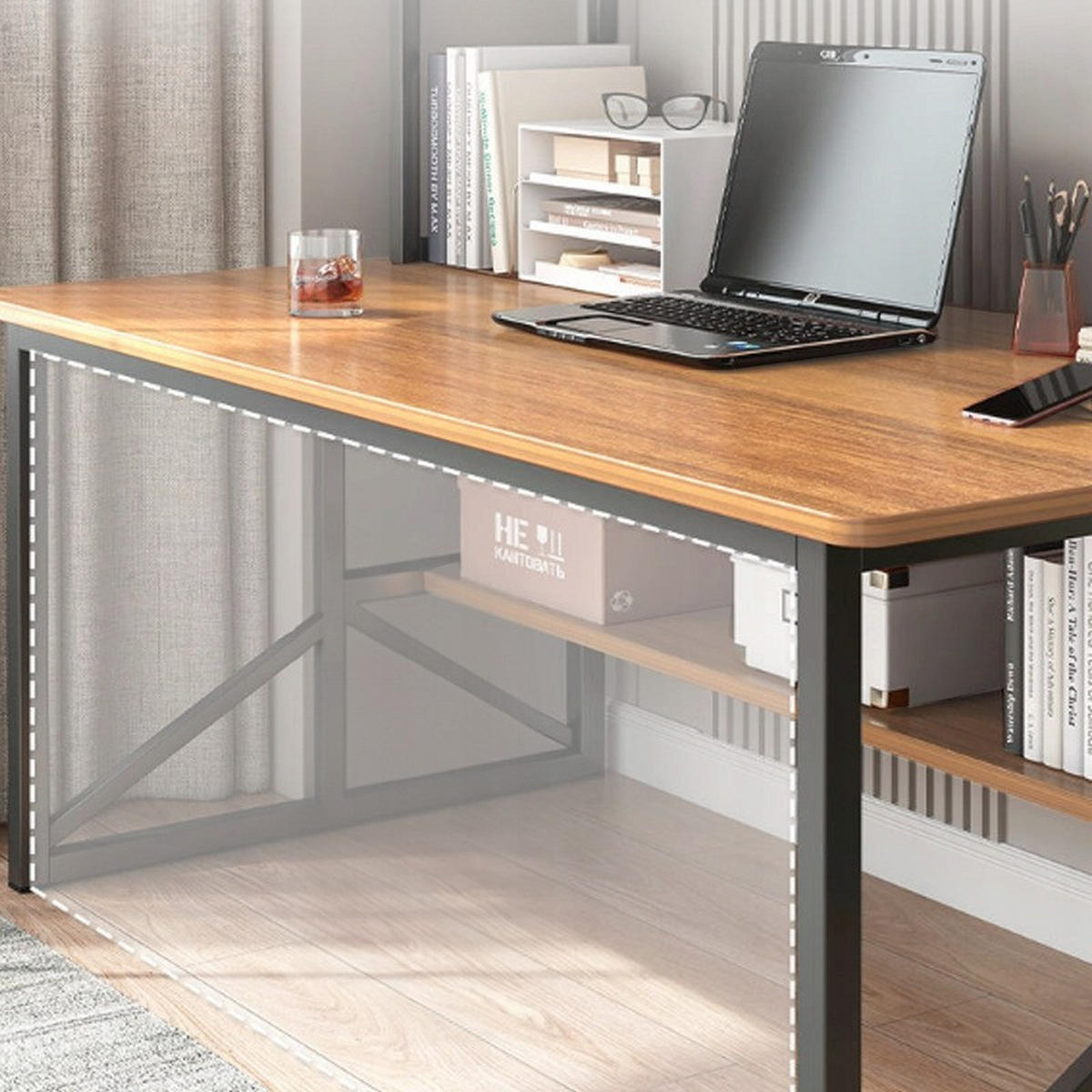 SCHREIBTISCH, braun 150x120x50cm - Braun, Holzwerkstoff (50/120/150cm)