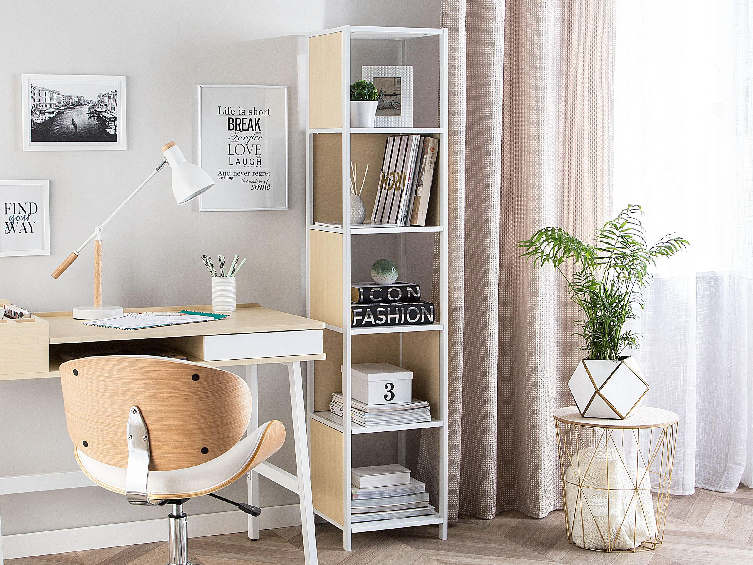 Thumbnail - Beliani Bücherregal, Hellbraun, Holzwerkstoff, 5 Fächer, 35x165x35 cm, Wohnzimmer, ,