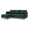 ECKSOFA mit Schlaffunktion Strukturstoff Stoff Grün - Dunkelgrün/Schwarz, Holz/Textil (162/236cm) - Makamii