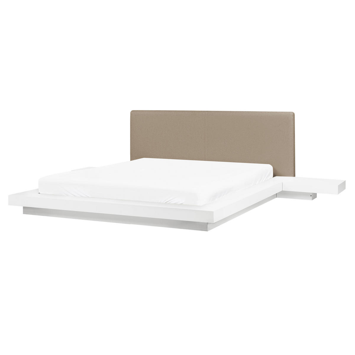 BETT mit Lattenrost 160/200 cm MDF-Platte Taupe Zen - Taupe, Holzwerkstoff (160/200cm) - Beliani