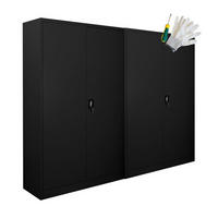 FLÜGELTÜRENSCHRANK Elephant 2er-Set 180x120x40cm 4 Ebenen Schwarz - Schwarz, Metall (240/180/40cm) - PROREGAL