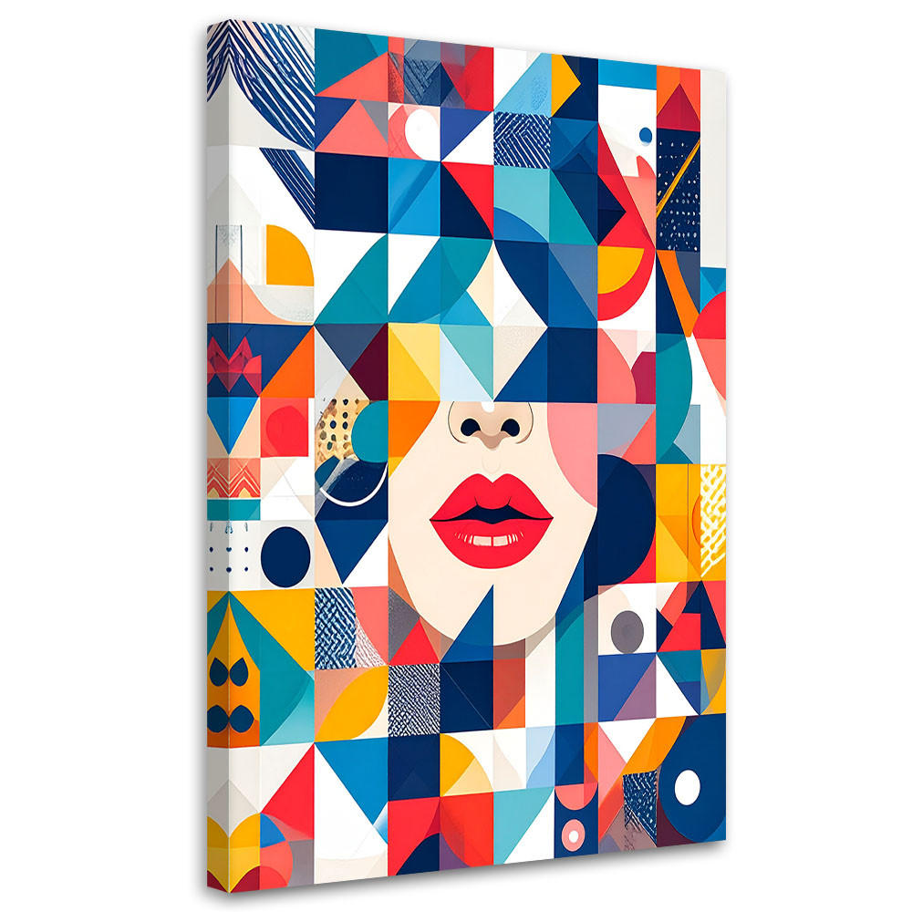 LEINWANDBILD Geometrische Abstraktion Bauhaus 60x90cm - Multicolor, Textil (60/90cm) - Feeby