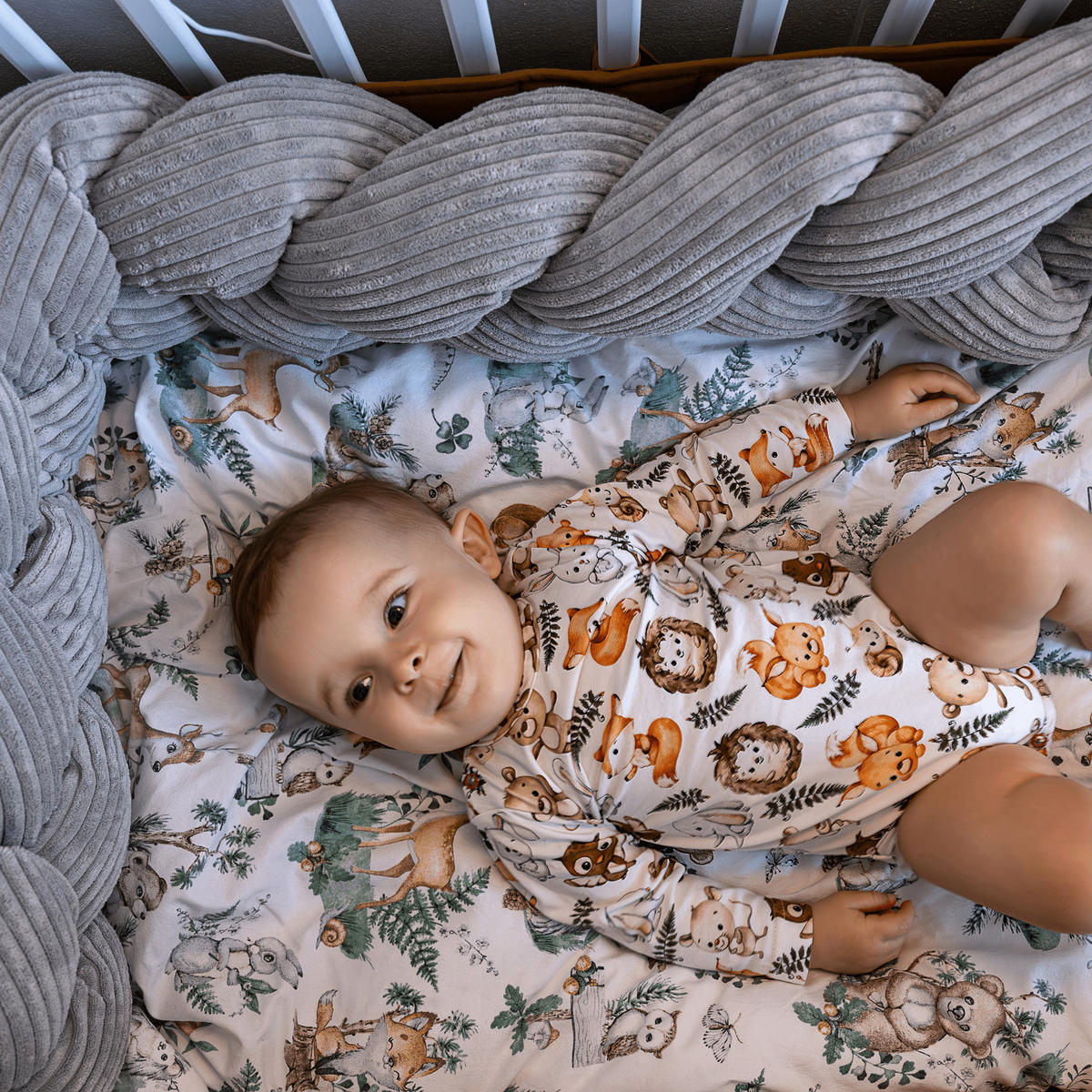 BETTUMRANDUNGSSCHUTZ geflochtene Bettschlange aus Cord, 150 cm, Ecru - Creme, Textil - MeowBaby