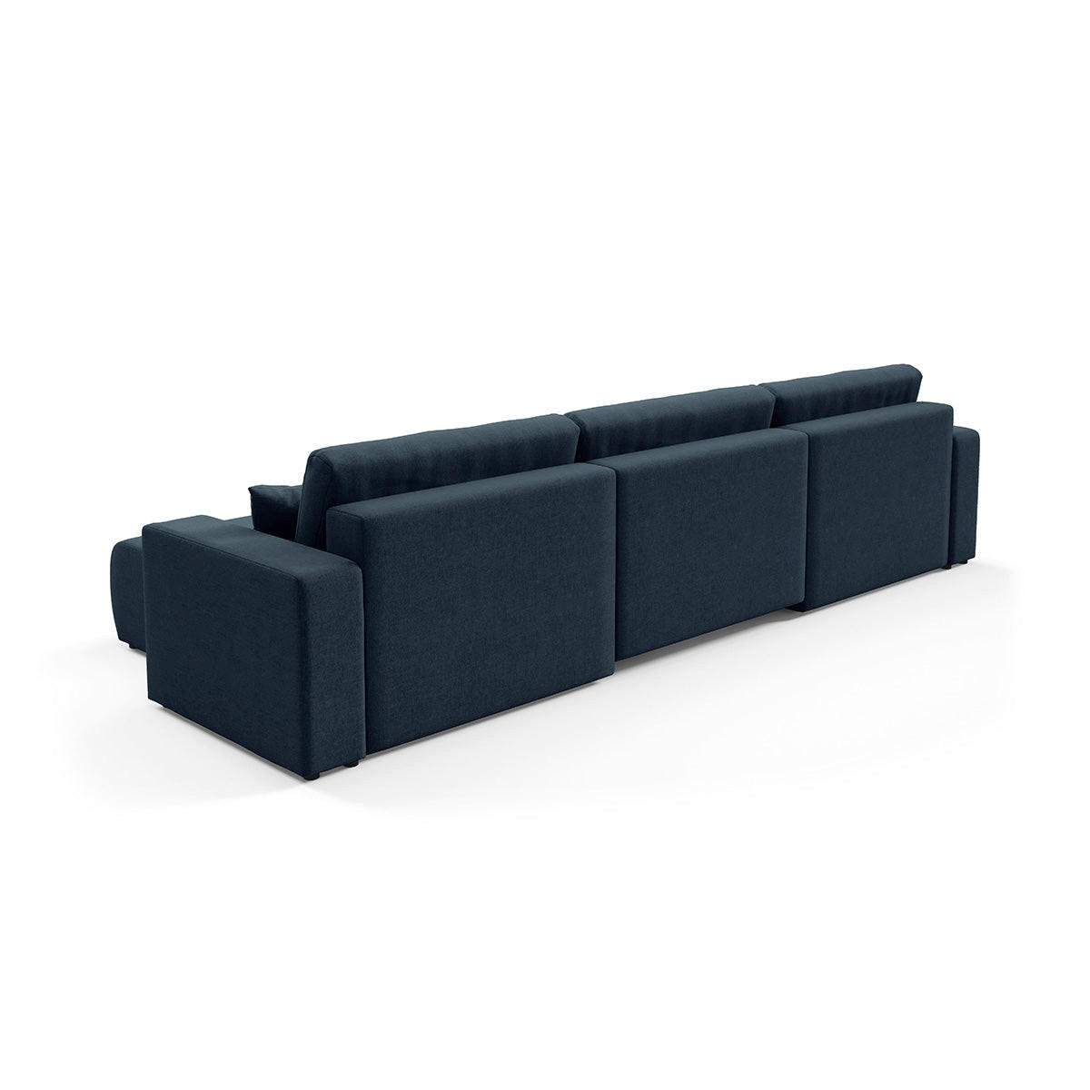 PANORAMASOFA Giulia 5 Sitzplätze Blau - Blau, Holz (344/82/149cm) - Petits-meubles
