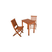 BALKONMÖBEL-SET Lubeck 3-teilig Gartenmöbel-Set - Braun, Holz - DELUKE