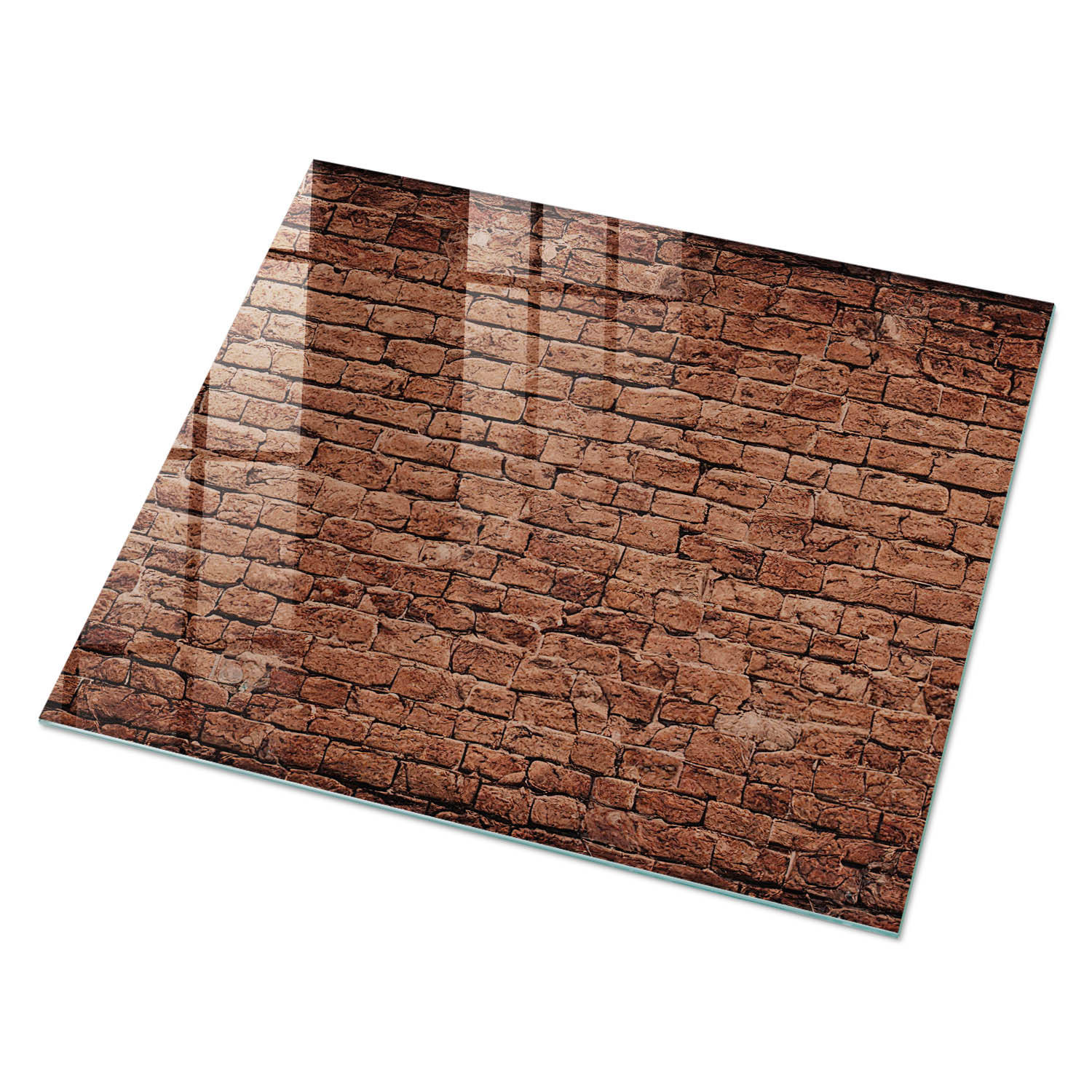 GLASPLATTE 80x60 cm – Ziegelmauer - Dunkelblau, Glas (0.4/80/60cm) - ArtPrintCave