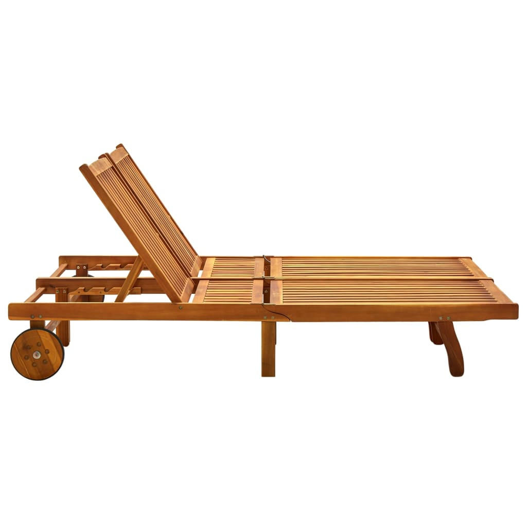 2-PERSONEN-SONNENLIEGE mit Auflagen Akazie Massivholz - Anthrazit, Holz (200/76/200cm) - furnicato