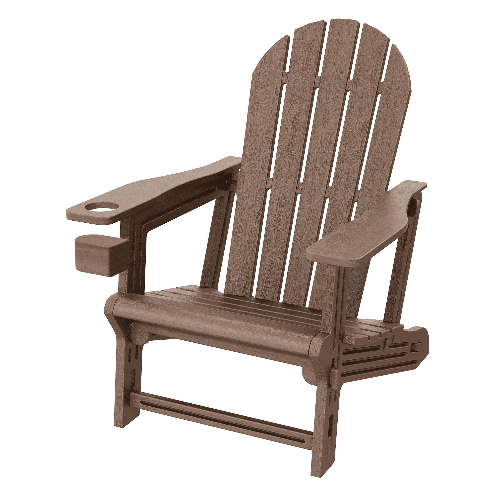 ADIRONDACK LOUNGESTUHL mit Getränkehalter Braun aus Kunststoff - Braun, Kunststoff (54.5/91/76cm) - ML-DESIGN