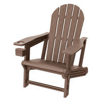 ADIRONDACK LEŽÁK s držákem na nápoje, hnědý, z plastu - hnědá, plast (54.5/91/76cm) - ML-DESIGN
