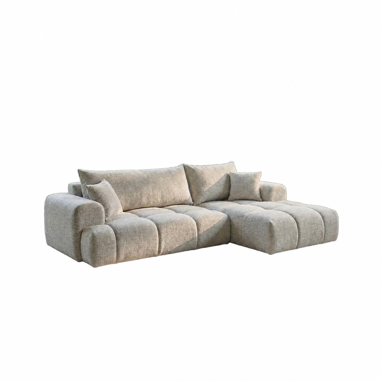 BIG-SOFA Vitton II Beige Rechts - Beige, Textil (260/85/200cm) - B&B Home
