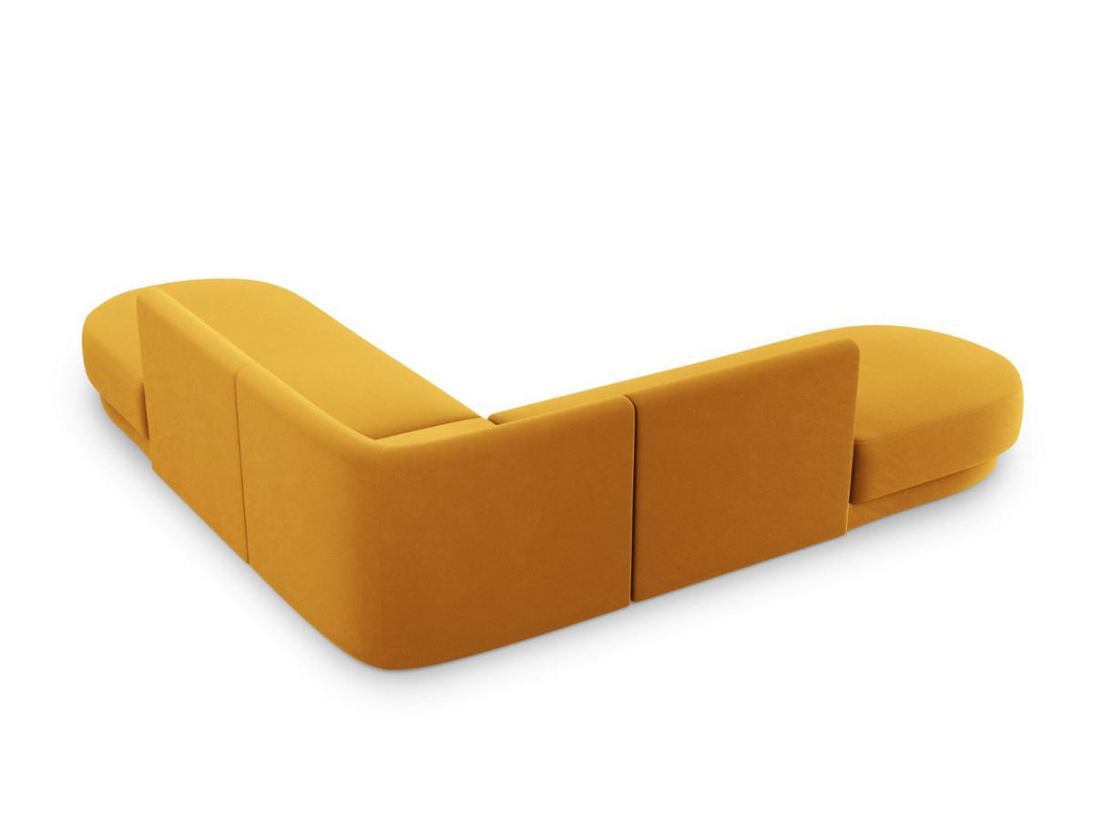 WENDBARES-ECKSOFA Miley aus Samt gelb 5 Sitzplätze - Gelb, Textil (248/248cm) - Micadoni