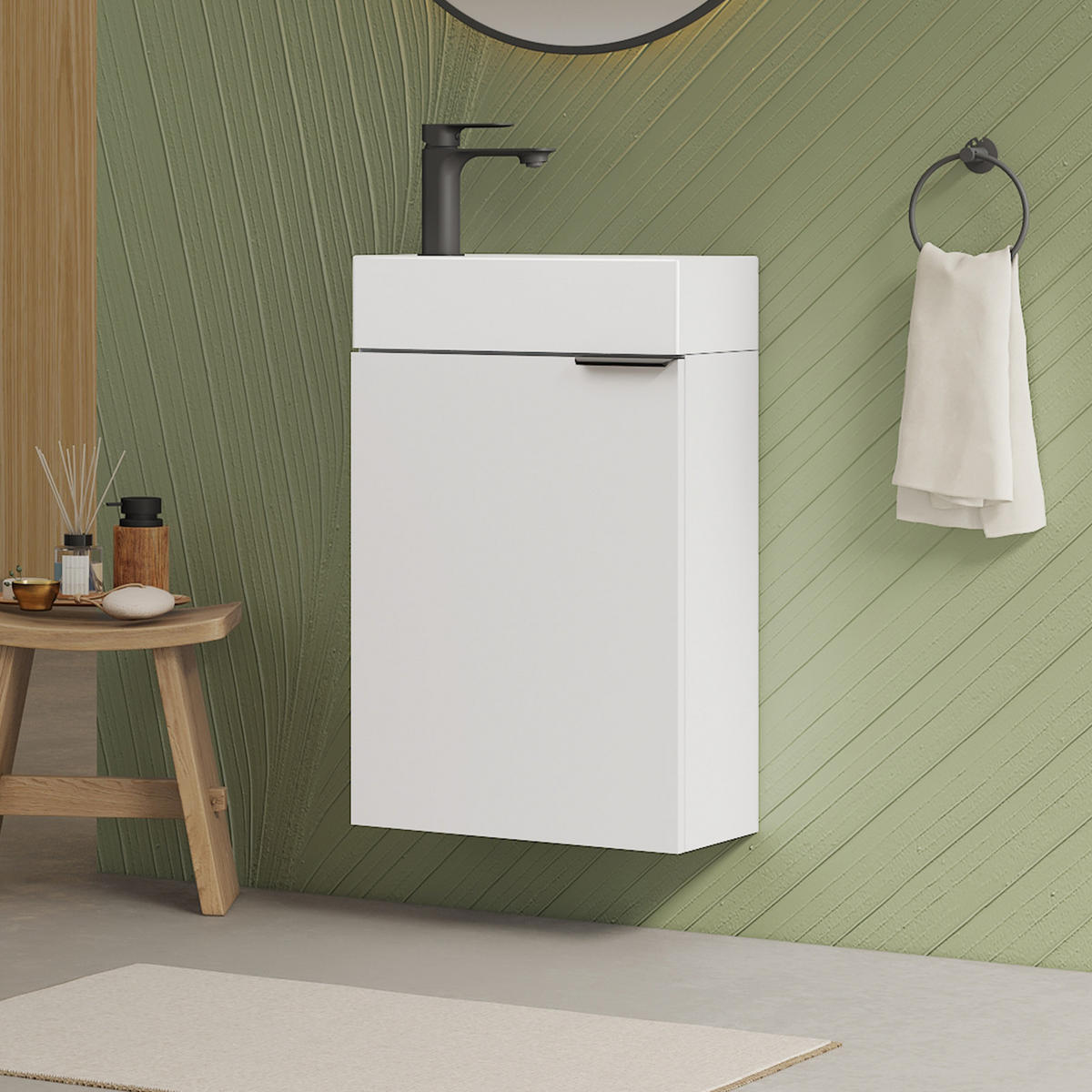 WASCHTISCHKOMBI Weiß 41,7/24/64,6 cm - Weiß, Holzwerkstoff (41.7/64.6/24cm) - EMKE