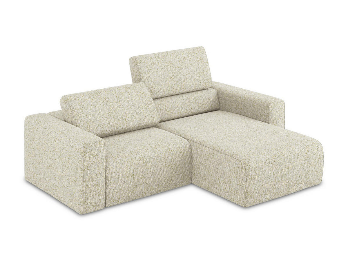 ECKSOFA Rechts Strukturstoff Stoff Beige - Beige/Creme, Kunststoff/Textil (224/167cm) - Makamii