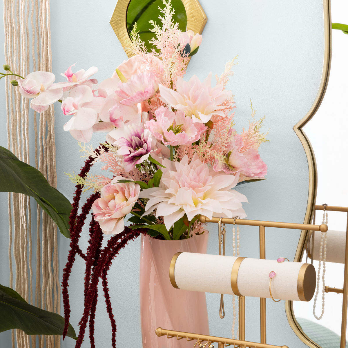 BLUMENSTRAUSS Wild Romance 60 cm - Rosa, Kunststoff (60cm) - Atmosphera Createur d´interieur