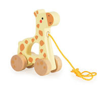 HOLZSPIELZEUG Nachziehspielzeug Holztier beige Holz, 4 Räder, Ziehschnur, Motorik, Laufhilfe, ab 18 Monate, Tier - Beige, Holz (5/13/9cm) - Tooky Toy